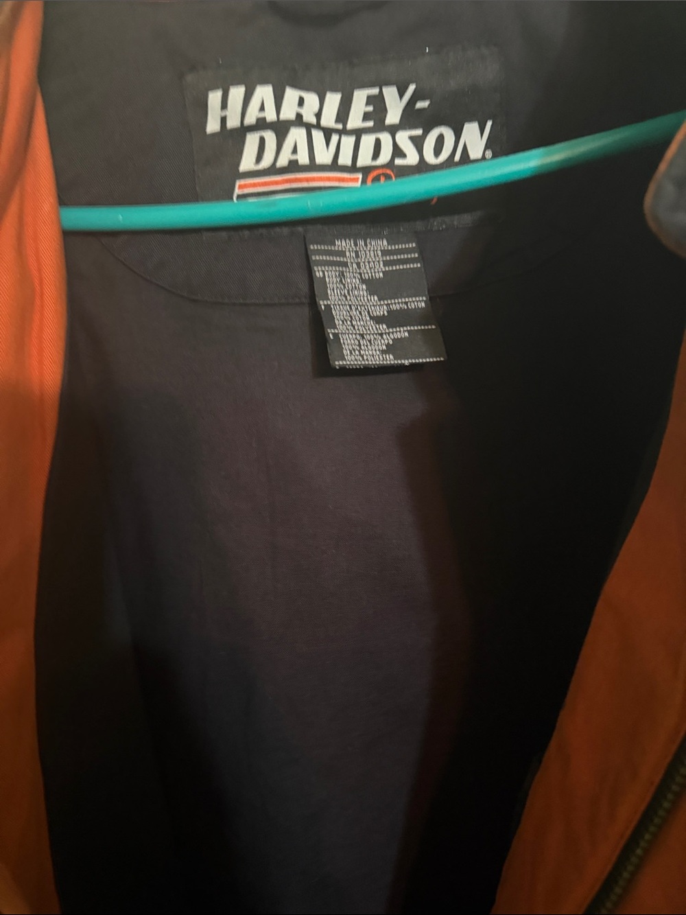 Harley-Davidson Black Jacket with Orange Racing Trim - Picture 2 of 3